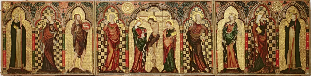 Retablo que representa la Crucifixión con ocho santos, c.1300